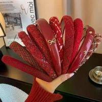ราคา ที่คาดผมสีแดง, Ankela, ระดับไฮเอนด์สำหรับผู้หญิง, เกาหลีใต้, ที่คาดผมสีแดงคริสต์มาส, ที่คาดผมโบว์ตัวอักษร, เครื่องประดับผม, สำหรับผู้หญิง (1731438208098731186)