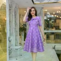 ราคา ชุดเดรสผ้าฝ้ายทอลาย อัดกาว ทั้งชุด ซิปหลัง สีม่วง แต่งโบว์ ตัดต่อขอบเอว สวยหวาน ชุดผ้าไทย by อะตอม ชุด ผ้า Clothing Women ผู้หญิง Dress เสื้อบาบ๋าย่าหยา ไทย (1730203412705282830)
