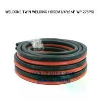 ราคา WELDONE สายลมคู่ 20 เมตร สายลม สายแก๊ส TWIN WELDING HOSE M1/4"x1/4" WP 275PSi สายดำแดง เสริมใยถัก 2ชั้น สำหรับชุดตัดแก๊ส ชุดตัดเหล็ก อุปกรณ์ช่าง เครื่องมือช่าง (1729610143550049073)