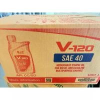 ราคา (ยกลัง 10ขวด) น้ำมันเครื่อง V120 Ptt ปตท V-120 SAE 40 ขนาด 1ลิตร ใช้ได้ทั้งเครื่องยนต์ ดีเซลและเบนซิน พร้อมส่ง (1732982747167557208)