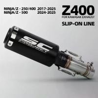 ราคา สำหรับ Kawasaki Ninja250 Ninja400 Ninja500 Z250 Z400 Z500 ปี 2017–2025 ท่อไอเสียแบบสวม (Slip-on) ท่อกลาง รุ่น SC Project (1734971976906999020)