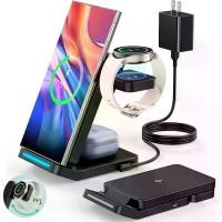 ราคา แท่นชาร์จไร้สายแบบพับได้สำหรับซัมซุง, สถานีชาร์จเร็ว 3 in 1 สำหรับ S25 Ultra S24/S23/S22/Z Fold 7/6/Z Flip/Note, แท่นชาร์จนาฬิกาซัมซุงแบบหมุนได้สำหรับ Galaxy Ultra/8/7/6, Galaxy Buds, สีดำ (1735148815