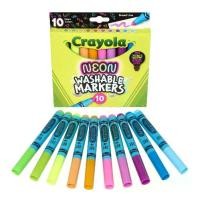ราคา Crayola SuperTips เครโยล่า สีเมจิกล้างออกได้ 10 / 20/ 50 / 100 สี รับประกันสินค้า ของแท้ Crayola 10Ct Broad Line Neon Washable Marker เครโยล่า ปากกาสีเมจิก นีออน ล้างออกได้ 10สี 58-7847 (1735410327541