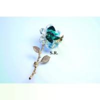 ราคา S.R.เข็มกลัดทองกุหลาบเพชร เม็ดละ 0.01 กะรัต น้ำ 100 ขาวสวยไฟดีน้ำ พร้อมใบรับรองสินค้าเคลือบทองคำแท้ 100% (1735540571351975018)