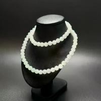 ราคา N1 สร้อยคอลูกประคำหยกขาว 7.5-8 mm. Natural Jadeite (Type A) - Jadebythip (1731351943515178920)