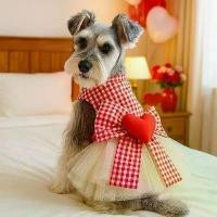 ราคา Pets Lounge Valentine's Day Dog Catcat Clothing Red and White Princess Dresses Lovely Punch (1734751394571978404)