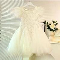 ราคา Girls' sequin dress, children's princess dress, little girl's stylish flying sleeves tutu skirt one-year-old dress (1733614666013836752)