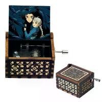 ราคา กล่องดนตรีไม้, กล่องดนตรีหมุนด้วยมือ Howl's Moving Castle, ของตกแต่งงานฝีมือไม้, ของขวัญ (1735332745105540755)