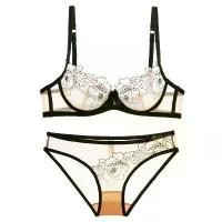ราคา New French Style Sexy Lingerie Set for Women, Ultra-Thin Seductive Bra with Semi-Transparent Lace Embroidery (1735426426858145245)
