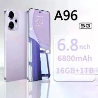 ราคา 6800mAh 2026 ใหม่ โทรศัพท์มือถือ A96 4G/5G Phantoms มือถือ 6.8“ HD+ รองรับ2ซิม Smartphone แรม16GB รอม1TB Mobile phone มือถือ โทรศัพท์ถูกๆ โทรศัพท์ถูกๆดี มือถือราคาถูกๆ โทรสับราคา (1735196436449822477)
