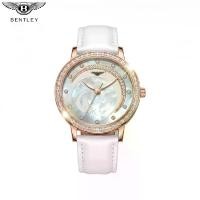 ราคา นาฬิกาข้อมือผู้หญิง Bentley รุ่น Star Moon Goddess Diamond สีขาว ตัวเรือนโรสโกลด์ ขอบหน้าปัดฝังเพชรเต็มรูปแบบ หน้าปัดมุกพร้อมเครื่องหมายบอกเวลาประดับเพชร สายหนังสีขาว ลายดาวและพร (1735052261219992984)