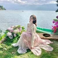 ราคา ชุดวันหยุด สีขาว ซับใน Bailistudio Sakura Manzhi สไตล์เรียบหรู ฤดูร้อน ชายเสื้อไม่ปกติ สีบาน ดีไซน์ดอกไม้ สำหรับผู้หญิง (1731475606589704309)