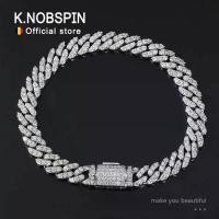 ราคา 【Xtrystal】 KNOBSPIN D โมอิสซาไนต์ VVS1 สร้อยข้อมือคิวบัน ของแท้ ชุบเงิน sterling S925 พร้อมทองขาว 18K และสายสร้อย GRA สำหรับผู้หญิงและผู้ชาย (1735225353655518497)