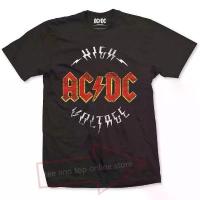 ราคา [COD] s-5XL HH Ac_dc Logo High Voltage Mens Black T-shirt Acdc Tshirt Large Men T Shirt Great Quality Funny Man Cotton คอกลมS-5XL (1733652976059516603)