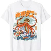 ราคา < Hot > ใหม่ ขายดี เสื้อยืด พิมพ์ลายปลาหมึก The Tako Sushi Kaiju Great Wave Oftnkzhmayvsเสื้อยืดสวย (1734943295821022841)