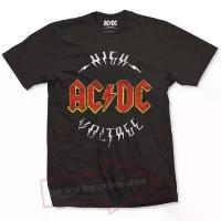 ราคา s-5XL HH Ac_dc Logo High Voltage Mens Black T-shirt Acdc Tshirt Large Men T Shirt Great Quality Funny Man Cotton คอกลม (1735461834956572151)
