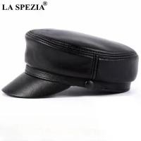 ราคา RELL LA SPEZIA หมวกทหารสีดำสำหรับฤดูหนาว หมวกผู้หญิง หนังแท้ สไตล์ลำลอง หมวกทหารจริง สำหรับผู้ชาย รุ่นคลาสสิกวินเทจ ทรงด้านบนเรียบ (1734977116620031221)