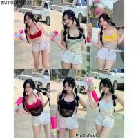 ราคา mnv_shop งาน2 ชิ้น ครอปผูกคอ เสริมฟองน้ำ ผ้าเรย่อนเกรดA + เสื้อสายเดี่ยวลูกไม้นิ่ม สีดำ ติดอะไหล่เหล็กLa Belle (1734915729147791243)