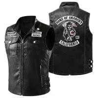 ราคา เสื้อกั๊กหนังโลโก้ Sons of Anarchy สำหรับผู้ชาย นักขี่มอเตอร์ไซค์ ขนาดใหญ่ รุ่นใหม่ปี 2023 เสื้อแจ็กเก็ตมีซิปสไตล์แฟชั่น (1735236362203793225)
