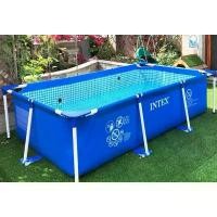 ราคา สระน้ำ Intex สระเฟรมพูลสี่เหลี่ยม 2.2 1.5 0.6 ม. รุ่น 28270 - Blue (1735115976399750389)