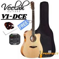 ราคา กีต้าร์โปร่ง Veelah V1-DCE มาพร้อมกระเป๋า Veelah ปิ๊กและประแจ ผ่อนชำระ 0% นาน 10 เดือน (1732059181222233316)