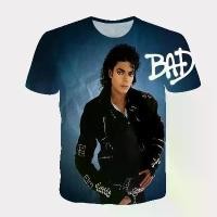 ราคา เสื้อยืดพิมพ์ลาย 3D สไตล์เรโทร Michael Jackson BAD เสื้อลำลองสไตล์สตรีท “King of Pop” (1735293016953554167)