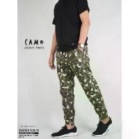 ราคา โค้ดPUTAPR45ลด60GWP009 กางเกงขายาว ผู้ชาย ขาจั้มพ์ Jogger Pants ผ้ายืด ลายทหาร เอวยืด ยาว 37-38 นิ้ว ไซส์ 30-34 คําแนะนําผลิตภัณฑ์ใหม่ของเดือนนี้ (1734967277164988407)