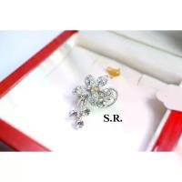ราคา S.R.เข็มกลัดดอกไม้ชวา เม็ดละ 0.05 กะรัต น้ำ 100 ขาววสวยไฟดีน้ำ พร้อมใบรับรองสินค้าเคลือบทองคำขาวแท้ 100% (1735556304835347562)