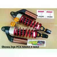 ราคา โช๊ค SHOWA 3 จุด สปริงแดง สำหรับใส่​ PCX NMAX XMAX สูง 340 มม (1735460104627455597)