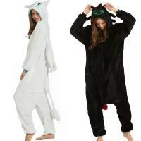 ราคา How to Train Your Dragon Toothless Anime Animal Onesie Toothless Dragon Cosplay Women Kids Train Your Night Fury Flannel Pajama (1735310317135627439)
