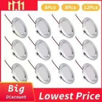 ราคา ไฟเพดาน LED ขายดี — ชุด 6/8/12 ชิ้น ไฟเพดาน LED 3W แรงดันไฟฟ้า DC12V แสงไฟฝังเพดานทรงกลม แผงไฟ LED สีดำ ขาว เงิน ปรับความสว่างได้ (1735009844582778322)