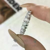 ราคา แหวนแถวฝังเพชร [ moissanite แท้] เงิน925 ชุบทองคำขาว (1734200585809790449)