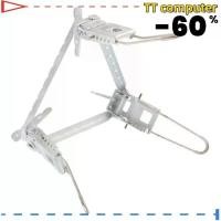 ราคา Safe outdoor sports ทนทาน สแตนเลสสตีล ชั้นวางหม้อเตาแก๊สแบบพับได้ พกพาได้ ปรับได้ แท่นวางกระป๋อง เงิน ขาตั้งสำหรับวางหม้อ ปิกนิก (1735047028039255351)