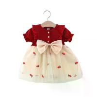 ราคา เสื้อผ้าเด็กขายส่ง, ฤดูร้อนมาใหม่, เดรสเด็กผู้หญิง, เย็บปะติดปะต่อกันตาข่ายถักโบว์เส้นด้ายเมฆคาวบอย, ชิ้นเดียวส่งในนามของผู้อื่น ชุด ลูก สาว น่า รัก ชุด เด็ก แรก เกิด ชุด (1732927368342045791)