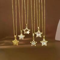 ราคา Hot-Selling Micro-Inlaid Zircon Five-Pointed Star Pendant Necklace Exquisite Niche Design Clavicle Chain Women Stainless Steel Jewelry Trendy สร้อย คอ คู่ รัก (1734104271961032681)
