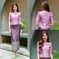 ราคา Four-strand silk dress, glued fabric, cute double hem (top + tag skirt) Women's Clothing, ready-made women's dresses, Thai dresses, event dresses, Women Girl. (1735349976346822593)
