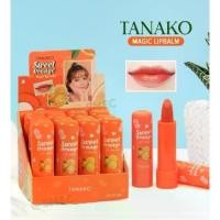 ราคา [COD][tiktok][สินค้าขายดีปี]Tanako Sweet Orange Magic Lip Balm (Whole Pack) Lip Balm, Lip Gloss, Color Changing, Orange Scent, Nourishes Lips, Moisturizes, Turns into a Light Orange Color, 12 Sticks. 