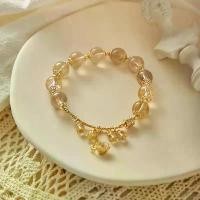 ราคา สร้อยข้อมือหินไหมทอง(Golden Rutilated Quartz) และ คริสตัล ควอตซ์ (Crystal Quartz)ไหมทองข้อมือหินหินมงคลเรียกเงินเรียกทอง (1734431942424430512)