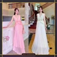 ราคา ❥ SML เดรสออกงาน เดรสพลีท สีครีม ชมพู งานป้าย Widelia@Real ชุดไปงาน เดรสยาว ชุดราตรี ชุดงานแต่ง (1735352307802212195)