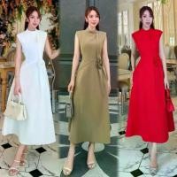 ราคา M10 งานป้าย Widelia@Real Dress ชุดเดรสยาวแขนกุดเอวแต่งดอกไม้ สำหรับผู้หญิง เสื้อผ้าแฟชั่นผู้หญิง ไซส์ S-L (1735338159256274403)