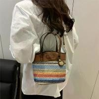 ราคา กระเป๋าสุภาพสตรีกระเป๋าสานสีรุ้ง กระเป๋าถังสานฟาง ใส่ไปเที่ยวทะเล สะพายไหล่หรือถือได้กระเป๋าแฟชั่น กระเป๋าสะพายข้าง กระเป๋า ทรง ขนม จีบ shouder bag ร้าน มุสลิม การ ยาง ชามูน (1732067870410769620)