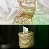 ราคา กล่องใส่ทิชชูแบบกลมและเหลี่ยม Rattan Wicker Tissue Box with Lid (1735531002280445898)