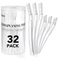 ราคา 32-Pack Face Razors for Women – Dermaplane & Eyebrow Razor Set, 24 Long + 8 Short Precision Blades for Peach Fuzz Removal, Gentle Exfoliation, Ideal for Stocking Stuffers (Clear) (1734737522421303248)