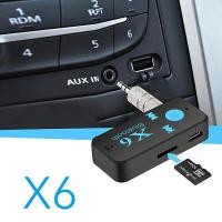 ราคา บลูทูธมิวสิครับสัญญา X6 Bluetooth Music Receiver Adapter 3 5mm TF Card Support Car Audio Receiver (388778855)