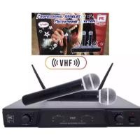 ราคา PK ไมโครโฟน Microphone ไมค์ลอย ร้องเพลง 1คู่ PK 16V สีดำ (1450950770)