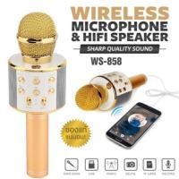ราคา IP SHOP ลำโพง ไมค์ ไมค์ลอย ไมค์ไร้สาย คาราโอเกะ บลูทูธ Wirless Microphone Karaoke WSTER รุ่นWS 858 (496532783)