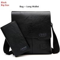 ราคา Jeep Buluo ผู้ชายกระเป๋าสะพายหนังผู้ชาย Crossbody กระเป๋า Messenger รับกระเป๋าสตางค์ฟรี (1310696459)