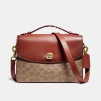 ราคา พร้อมส่ง แท้ 100 New Coach งาน shop รุ่นใหม่ ล่าสุด Cassie Crossbody In Signature Canvas Tan Rust Brass (927550304)