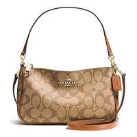 ราคา Coach แท้ ทรงหายาก ของแท้ชัวร์ค่ะ COACH SIGNATURE COATED CANVAS TOP HANDLE CROSSBODY (1368026175)