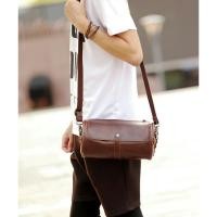 ราคา Men bag leather LT05 กระเป๋าสะพายข้าง ผู้ชาย ทรงกระบอก กระเป๋าแฟชั่นเกาหลี ผู้ชาย สีน้ำตาล (1389276472)